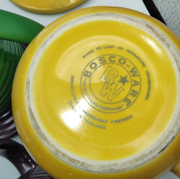 Bosco-ware Beehive Circles 4 pairs coasters & mugs cups RARE - Picture 5 of 6